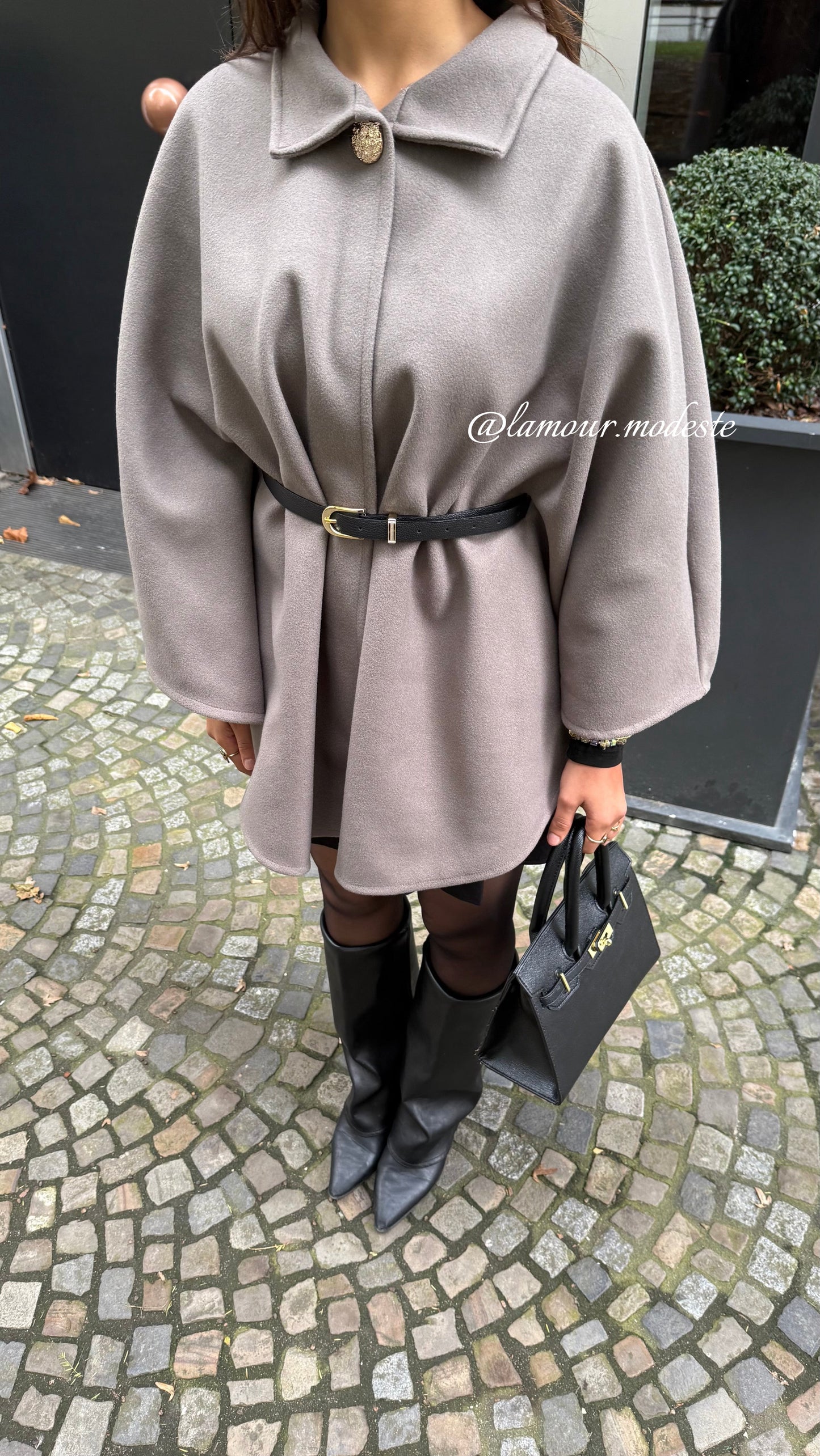 LAMOUR PONCHO - TAUPE