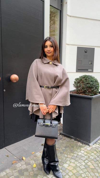 LAMOUR PONCHO - TAUPE