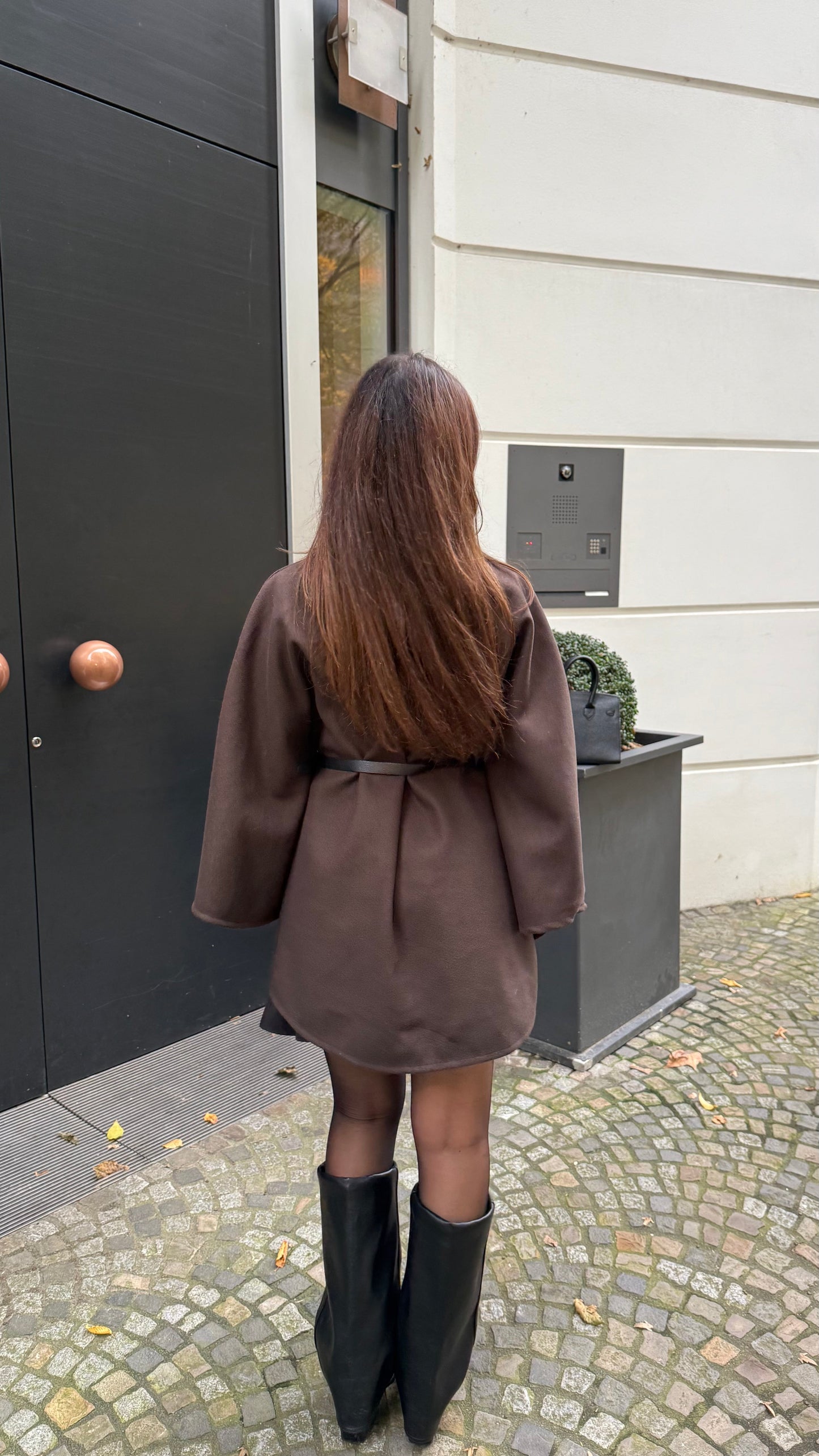 LAMOUR PONCHO - BROWN