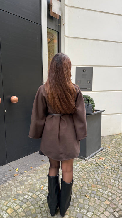 LAMOUR PONCHO - BROWN