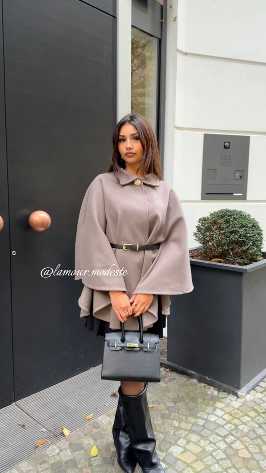 LAMOUR PONCHO - TAUPE