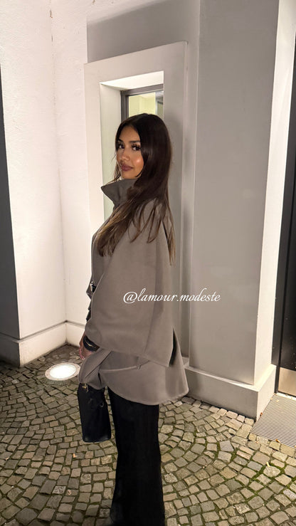 LAMOUR PONCHO - TAUPE