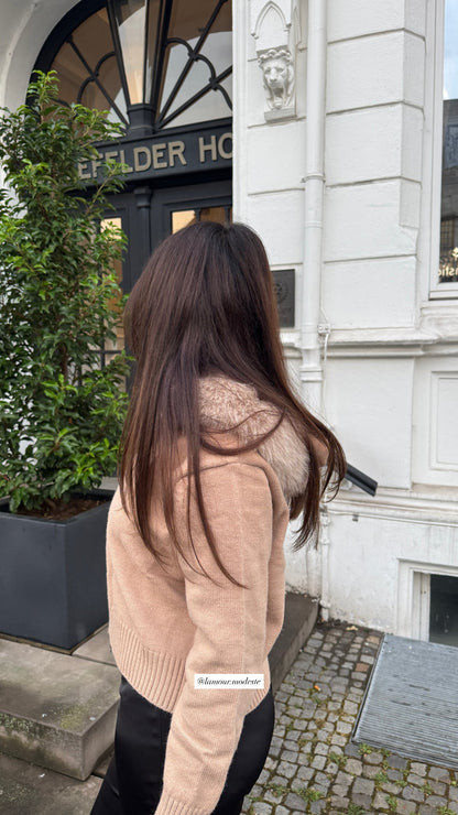 LAMOUR FUR JACKET- BROWN