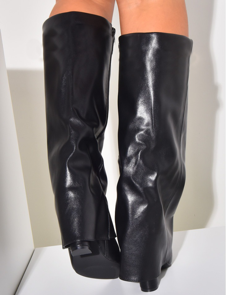 LAMOUR LEATHER BOOTS- BLACK