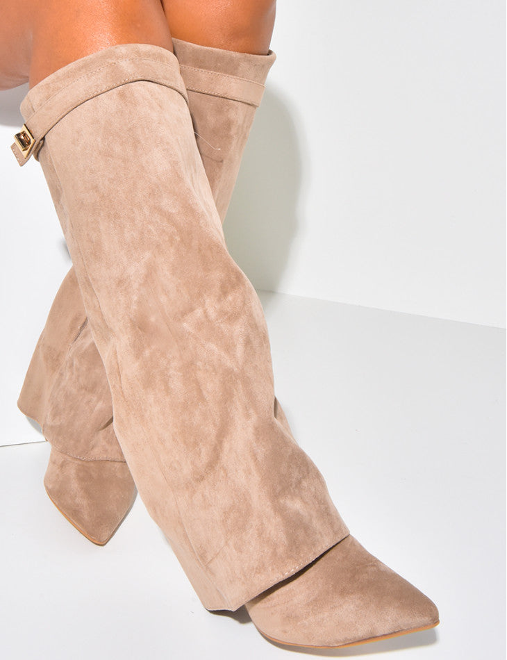 LAMOUR SUEDE BOOTS- KAKI