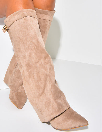 LAMOUR SUEDE BOOTS- KAKI