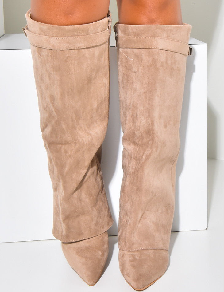 LAMOUR SUEDE BOOTS- KAKI