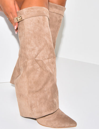 LAMOUR SUEDE BOOTS- KAKI