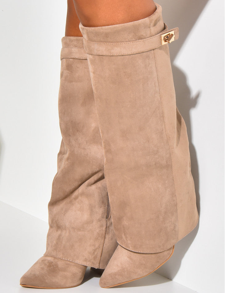 LAMOUR SUEDE BOOTS- KAKI